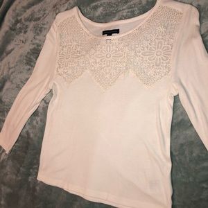 American Eagle Light white lace sweater